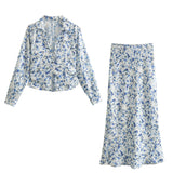 Znbbw Spring Print Slim Shirt 2580126 Medium Skirt 2581133
