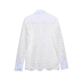 Znbbw Suits Of New Embroidered Hollowed-Out Shirt And Skirt In Summer