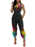 Znbbw New Independent Station Fashion Strap Popular Style Positioning Printed Jumpsuit Stock