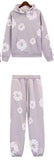 Znbbw Tide Brand Foam Print Loose Sweater Y2K Hip Hop Street Suit For Men And Women