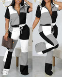 Znbbw Independent Station New Spring / Summer 2024 Fashion Printed Zipper Jacket 2-Piece Set