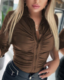Znbbw Women's Wear 2024 Autumn And Winter New Independent Station Single-Breasted Slim Commuter Shirt