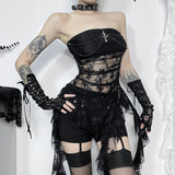 Znbbw Summer 2024 New Vest Hot Girl Sexy Micro-Transparent Lace Spliced Top Girl