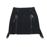 Znbbw Dark Wind Spring's New Double Zipper Bag Hip Fork Goth Design Tight Half Skirt Woman