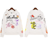 Znbbw Printing Leisure Retro Tide Card Loose Hooded Sweaters For Men And Women