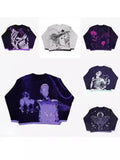 Znbbw Street Y2k Coat Sports Street Hip-Hop Leisure Color Impact Style Knitted Couple Sweaters Wear Fashion