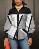 Znbbw Independent Station New Fashionable Printed Ladies' Long-Sleeved Shirts From Stock