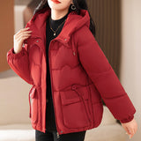 Red Cotton-Padded Clothes Female Winter 2024 New Short Loose This Year Hot Style Fashion Foreign Style Of The New Year