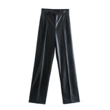 Znbbw New Summer Style Straight Tube High Waist Shows Thin Solid Color Casual Pants 2761048