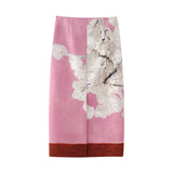 Znbbw New Blended Printed Split Straight Skirt 2394119