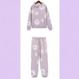 Znbbw Tide Brand Foam Print Loose Sweater Y2K Hip Hop Street Suit For Men And Women