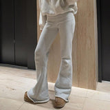 Ins Fashion Trend Pure Color Spicy Girls Low Waist Hip Base Wide Leg Leisure Trumpet Trousers 2024 New Style