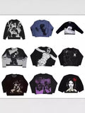 Znbbw Street Y2k Coat Sports Street Hip-Hop Leisure Color Impact Style Knitted Couple Sweaters Wear Fashion