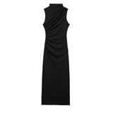 Znbbw New Pleated Trim Sleeveless Flute Dress 3152200