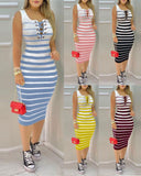 Znbbw Independent Station Popular Style 2024 New Women's Striped Dress Women's Dress