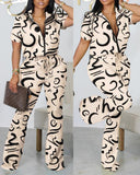 Znbbw Independent Station New Spring / Summer 2024 Fashion Printed Zipper Jacket 2-Piece Set