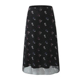 Znbbw And Winter New Lace Printing Net Fashion Full-Length Skirt