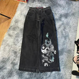Znbbw Year's Popular Style JNCO Graphics Jeans Y2K Hip-Hop Loose Jeans For Men And Women Harajuku