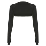 2025 New Summer Fashion Women's Wear Ultra-Short Solid Color Slim Long-Sleeved Sunscreen Jacket