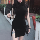 Znbbw New Slim, High-Waisted Cheongsam Dress, Improved Winter Skirt, Vintage Dress, Ladies' Skirt