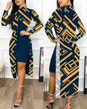 Znbbw New Women's Wear 2024 Fashion Split Printing 2-Piece Set