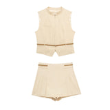 Znbbw Spring Belt Vest 2010816 Wide Pleated Skirt 7385407