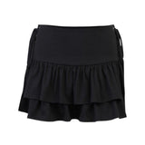 Znbbw Dark Personality Side Waist Band Skirt Ins2024 Spring Girl's New Half Skirt