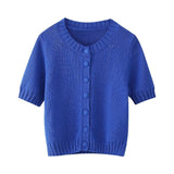 Znbbw Spring Short-Sleeved Knitted Coat 6771024 Pleated Knitted Skirt 6771025