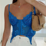 2024 European Spring And Summer Women's Wear Ins Network Celebrity Street Hot Girl Lace V Collar Small Vest Girl
