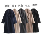 Znbbw New Soft Double-Breasted Loose Coat Coat 3046269