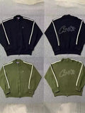 Znbbw Meitao New Alphabet Street Men And Women Loose Zipper Cardigan Flanged Sweater Jacket