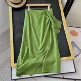 Znbbw New Spring Style Split Design Feels Slim And Shows A Lean Half-Length Skirt.