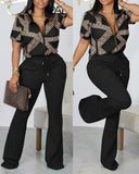 Znbbw Independent Station New Spring / Summer 2024 Fashion Printed Zipper Jacket 2-Piece Set