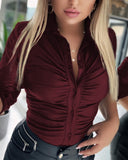 Znbbw Women's Wear 2024 Autumn And Winter New Independent Station Single-Breasted Slim Commuter Shirt