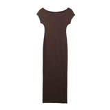 Znbbw New Fitting Solid Color Medium And Long Version Knitted Dress 2335175