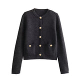 Znbbw Spring Button Button Knitted Cardigan Jacket Xiaoxiang Style Women's Sweater 6427034