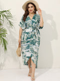 Znbbw Size Women's Dress Bohemian Print New Shirt Skirt Fat MM Dress