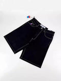 Znbbw Year's Popular Street Y2K Jeans, Sports Trousers, Hip-Hop Cartoon Embroidery, Retro Blue Loose.