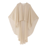 Znbbw New Pure Color Tulle Asymmetrical Cloak Coat 8741204