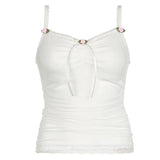 2024 Spring And Summer New Women's Wear Ins Street Online Celebrity Flower Lace Romantic Style Small Sling Vest Girl