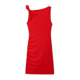 Znbbw New Street Style One-Shoulder Pleated Dress 5039336