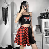 Znbbw Dark Girl Is A Hit Color Thousand Bird Plaid Spliced Skirt 2024 Spring Sexy High Waist Half