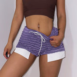 Znbbw Spring Striped Casual Pants Knitted And Stitched Sexy Slim High Waist Personality Long Trousers