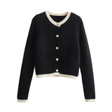 Znbbw Spring Button Button Knitted Cardigan Jacket Xiaoxiang Style Women's Sweater 6427034