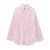 Znbbw New Loose Striped Casual Shirt 0881072