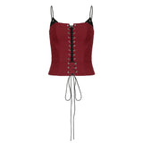 The Spice Girl Hit The Fake Two Woven Straps To Show The Waist And Show The Thin Sling, The Small Vest, The Chest Type Blouse.