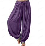 Znbbw Ladies' Knickers Loose Casual Rayon Wide Tube Pants Harlan Pants Yoga Dance Pants