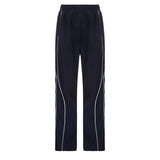 Fashionable Winter New 2025 Women's Wear High Waist, Thin, Loose, Casual Color Stripe Design Woven Trousers