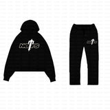 Znbbw Tide Brand NOFS Printing Sports Suit Retro Loose Hooded Sweater Autumn And Winter Men's And Women's Casual Trousers