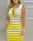 Znbbw Independent Station Popular Style 2024 New Women's Striped Dress Women's Dress